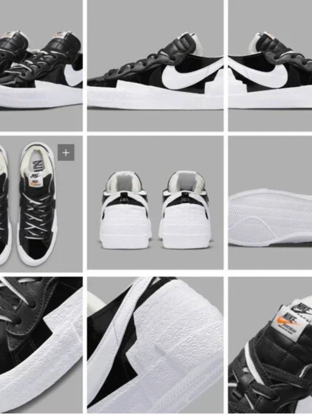 Sacai x Nike Blazer Low ''Black Patent''